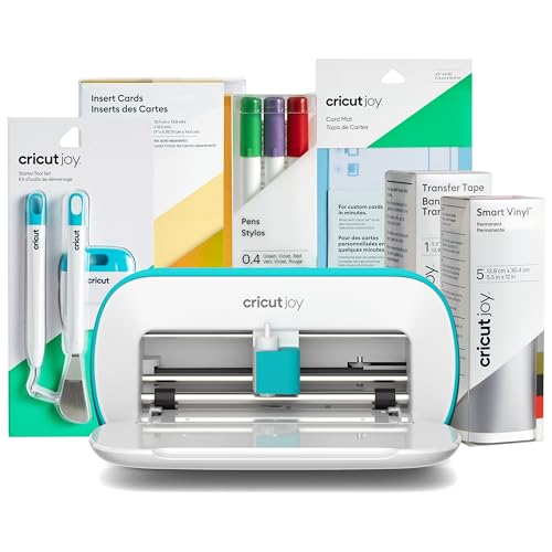 Cricut 8001864V2 Joy | Kompakte, smarte Schneidemaschinen-inklusive Starterpaket, Plastic, White, Starter Bundle (2023 Edition) von Cricut