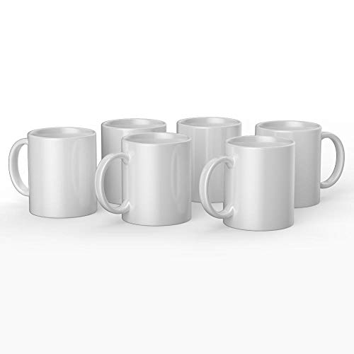 Cricut Ceramic Coffee Mug - Sublimation Blank - White - 12 oz/340 ml (6 Pack Bulk Bundle) von Cricut