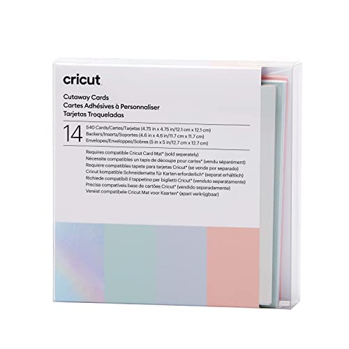 Cricut Cutaway -Karten | Pastell | 12,1 cm x 12,1 cm (Cricut -Größe S40) | 14-Pack | Zur Verwendung mit Cricut Card Matte - 2x2 von Cricut