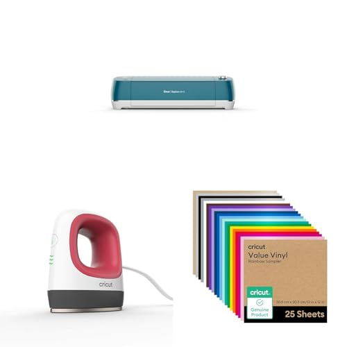 Cricut Explore Air 2 | Smarte Schneidemaschinen - inklusive Starterpaket | Mit EasyPress Mini und 25 Vinylplatten von Cricut