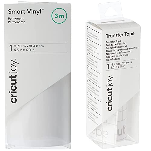 Cricut Joy™ Smart Vinyl™ – Permanente Vorteilsrolle (3 Meter/10 ft) & 2008063 Joy Transferfolie, Polyvinylchlorid, Clear von Cricut
