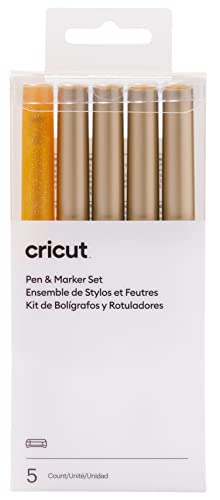 Cricut 2002947 Lot de stylos DorÉ, Multicolour, 1 Stück (1er Pack), 5 von Cricut