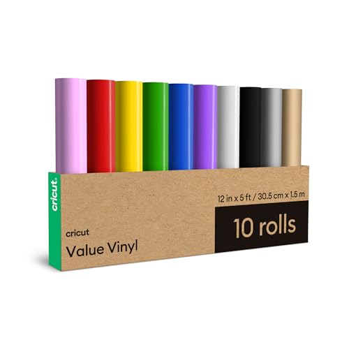 Cricut Permanent Vinyl | 10 Rollen Klebevinyl | 1.5m (5 Fuß) Schneidemaschinen geeignet von Cricut