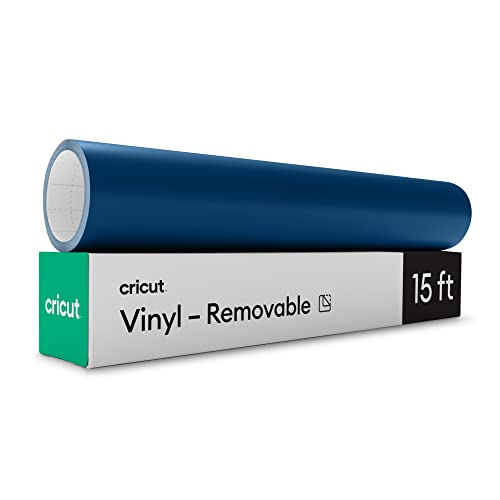 Cricut Premium Removable Vinyl (12 in × 15 ft), No-Residue Easy Removal up to 2 Years, Perfect for Indoor-Outdoor DIY Projects & Removable Decals, Compatible with Machines, Navy von Cricut