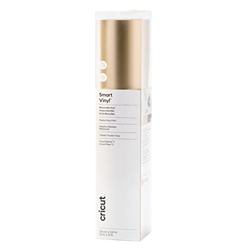 Cricut Smart Metallic Vinyl Abnehmbar | Champagner | 3,6 m | Selbstklebende Vinylrolle | Für die Verwendung mit Cricut Explore 3 und Cricut Maker 3, Silber von Cricut