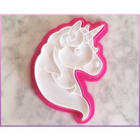 Einhorn Cookie Cutter 3D Gedruckt Emoji Style Backzubehör, Fondant Werkzeug, Craft Stamp von CrimsonManeCreations