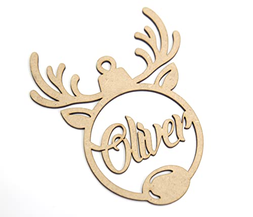 Personalisierte Holz Weihnachtskugeln mit Namen Weihnachtsschmuck Ornament Weihnachtsbaum Dekoration (Modell 8) von CrisPhy