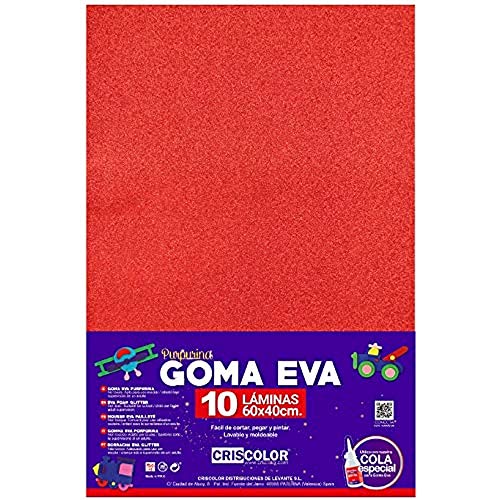 Criscolor 69836, EVA-Gummi und Glitzer, rot von Criscolor