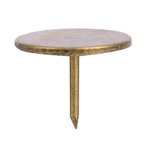Polsterstifte, 100 Stück Retro-Flachkopf Cyan Bronze Eisen Polsternägel Scharf, Fest 5 Größen Möbel Nagel Stifte zum Dekorieren, Befestigen von Kunsthandwerk, Trommel, Box, Möbel(19 x 15 mm) von Go bravely