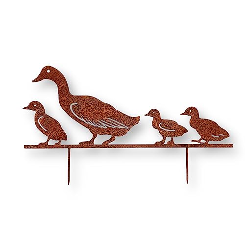 Crispe home & garden Gartenstecker Edelrost - Enten Familie - Höhe 32 cm von Crispe home & garden