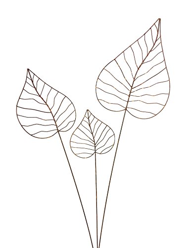 Gartenstecker Edelrost - Herzblatt-Set | Rankhilfe Gartendeko bestehend aus DREI verschiedenen Größen Herzblätter von Crispe home & garden