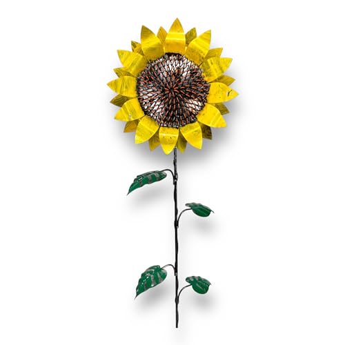 Crispe home & garden | Gartenstecker Sonnenblume|Höhe 114 cm/Durchmesser Blume 30cm | Deko Gartenstecker | Gartendekoration Metall | Gartendeko Sonnenblume | Hochwertig und langlebig von Crispe home & garden
