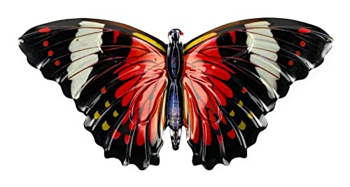 Crispe Metall Wand-Deko - Schmetterling 1 – 40 x 19cm - geprägte 3D Wanddekoration - Wandbild inkl. praktischer Wandbefestigung – dekorative Wandskulptur – für In- und Outdoor von Crispe home & garden