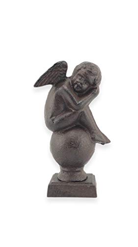 Dekofigur "Engel auf Kugel" aus Gusseisen, außergewöhnliche Dekoration für Haus und Garten von Crispe home & garden