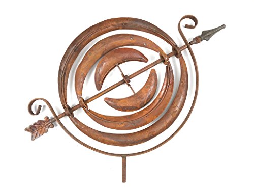 Metall Windrad 'drehende Kreise' - massives Windspiel Windmühle für den Garten - wetterfest und standfest - mit besten Kugellagern - aus Vollmetall mit Edelrost-Patina – Höhe 171 cm von Crispe home & garden