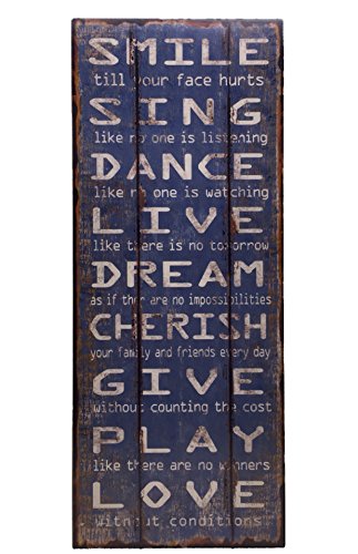 Crispe Blechschild Smile Till Your face Hurts Shabby Chic Nostalgie Antik Metallschild 20 X 50 cm von Crispe