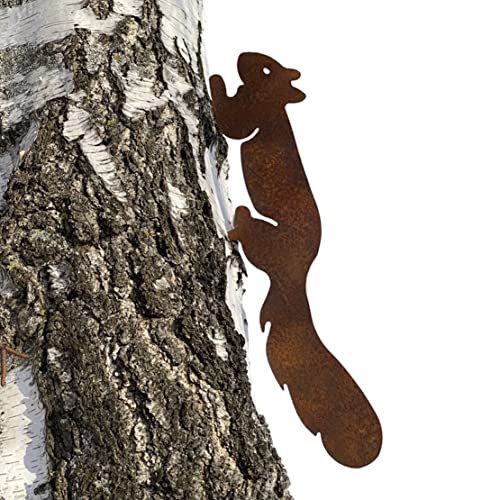 Crispe home & garden Laufendes Eichhörnchen zum Anbringen an Baum, Holz in Edelrost von Crispe home & garden