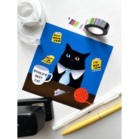 Business Katze Kunstdruck, 5 X Druck, Matt Beschichtet, Perfekt Für Das Büro, Schreibtisch Kunst Die Arbeit, Geschenk Katzenliebhaber, Chef von CrispyMeowsArt