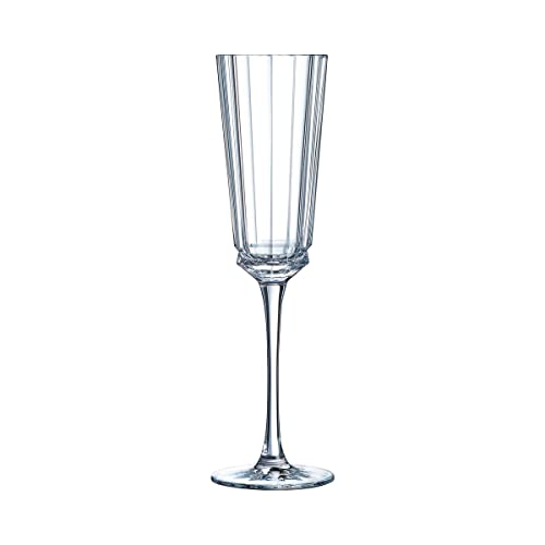 CRISTAL D'ARQUES - Macassar Collection - 6 Kwarx Champagnerflöten, 17cl - Brillanz und vollständige Transparenz - Haute Couture Art Deco Inspiration - Überlegene Stärke - Bleifrei von Cristal d'Arques