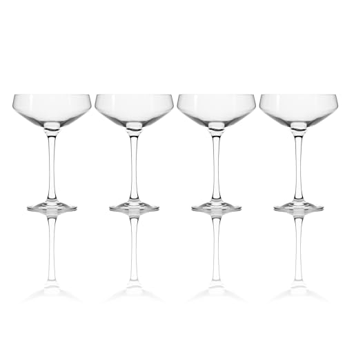 Cristal D'arques Ultime Cocktailgläser Set von 4 - 300 ml Coupé-Stil, Vintage-inspiriertes kristallines Glas, spülmaschinenfest, elegantes französisches Design für Feiern von Cristal d'Arques