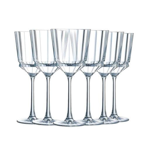 Cristal d'Arques - Kollektion Macassar - Weinglas 25cl, glänzend und sehr widerstandsfähig, 6 Stück - verstärkte Verpackung, für den Online-Verkauf geeignet. von Cristal d'Arques