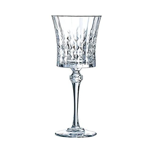 Cristal d'Arques Lady Diamond - Weinglas 27cl - 6 Stück - aus Krysta Kristallglas - Design anspruchsvolle - Glanz, Transparenz und hohe Widerstandsfähigkeit, Durchsichtig von Cristal d'Arques