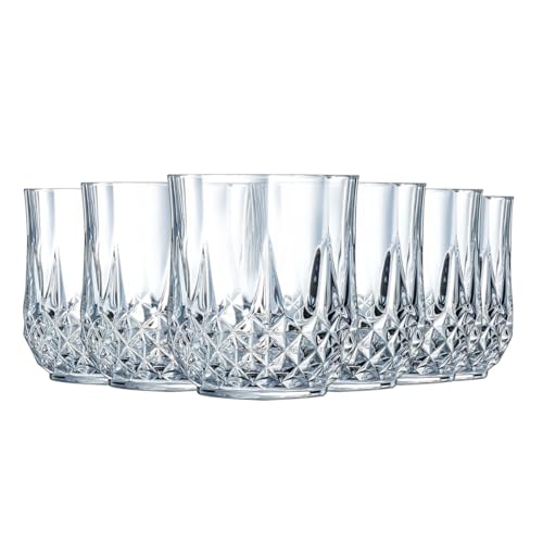 Cristal d'Arques Paris Longchamp - 6 Gläser niedrig 32 cl - 6 Stück - aus Kwarx - für Wasser, Säfte und andere Softs - Glanz, Transparenz und hohe Widerstandsfähigkeit von Cristal d'Arques