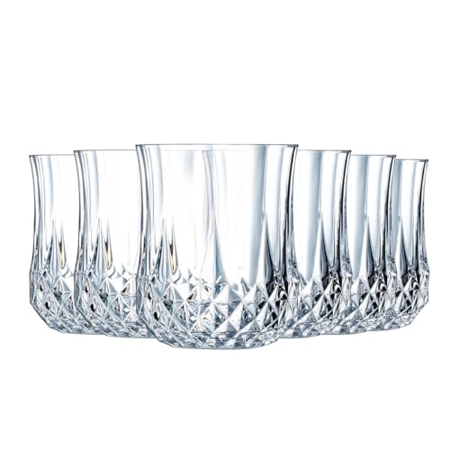 Cristal d'Arques Paris Longchamp - Gläser hoch 23 cl - 6 Stück - aus Krysta Kristallglas - für Wasser, Säfte und andere Softs - Glanz, Transparenz und hohe Widerstandsfähigkeit von Cristal d'Arques