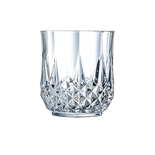 Cristal d'Arques Paris Longchamp Longfeld-Kollektion 6 Gläser niedrig, 32 cl in Kwarx, Glänzend, in Frankreich hergestellt 6 Stück - verstärkte Verpackung, geeignet für den Online-Verkauf von Cristal d'Arques