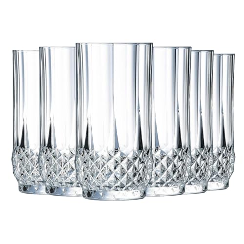 Cristal d'Arques Paris Longchamp - Gläser niedrig 36 cl - 6 Stück - aus Krysta Kristallglas - für Wasser, Säfte und andere Softs - Glanz, Transparenz und hohe Widerstandsfähigkeit von Cristal d'Arques