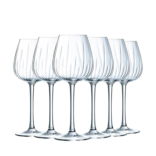 Cristal d'Arques Paris Swirly - Stielgläser 35cl - 6 Stück - aus Krysta Kristallglas - verstärkte Verpackung - Glanz, Transparenz und hohe Widerstandsfähigkeit von Cristal d'Arques