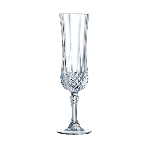 Longchamp Eclat Stielglas, 4 Gläser (Flöte, 14 cl) von Cristal d'Arques