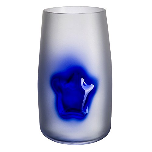 Glas-Bohemia Cosmos Vase, Glas, Weiß, 13 x 13 x 28.5 cm von Cristal de Bohemia