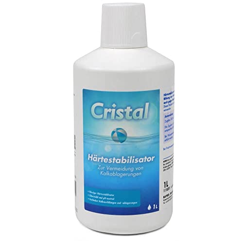 Cristal Härtestabilisator flüssig Spezial - Effektiver Schutz vor Kalk- und Metallablagerungen an Beckenwänden und -böden bei hartem oder eisenhaltigem Wasser (Brunnenwasser) - Bindet Metallionen von Cristal