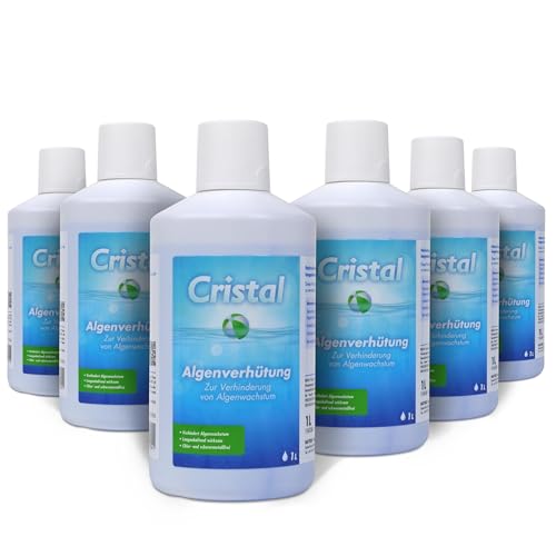 Cristal Pool Algenvernichter - Hochwirksames Algizid für kristallklares Wasser - 6 Liter - Verhindert Algenwachstum & schützt vor Verfärbungen von Cristal