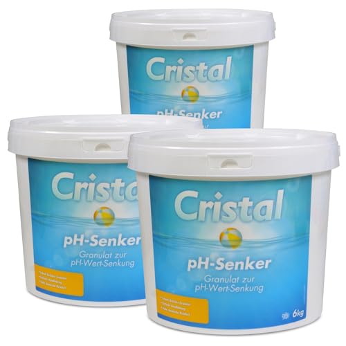 Cristal pH-Senker Minus Granulat 18 Kg - Effektive pH-Wert-Regulierung - Einfach in der Anwendung und Dosierung - Zum materialschonenden Senken des pH-Wertes ohne Korrosion zu verursachen von Cristal