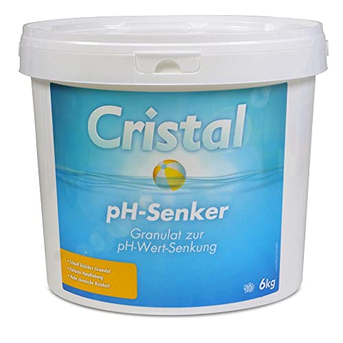 Cristal pH Senker Granulat 6 kg - Einfache Handhabung - Schnell löslich - Für stabilen pH-Wert - pH Minus - Optimierung als Basis der Wasserpflege von Cristal