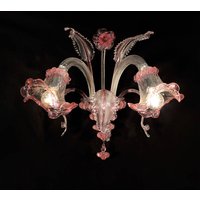 Ca' Venier Wandleuchte 2 Lichter Kristall Und Farbe von CristalleriaMurano