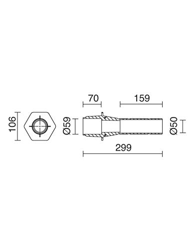 Cristher A12A-077-01 ABS-Kabel, glatte Verbindung, D59.3 von Cristher