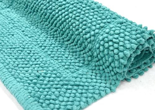 Cristina Carpets POP Teppich aus Baumwolle, waschbar, für Bad und Küche (Teal Blue, 60 x 100 cm) von Cristina Carpets