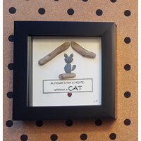 Handgefertigte Kieselsteinkunst Im Schwarzen Rahmen Ideales Geschenk von CristinasQuirkyCraft