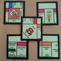Set Von 5x Wunderschönen Monopoly Untersetzer, Handgefertigt Aus Einem Original Retro Spielbrett von CristinasQuirkyCraft
