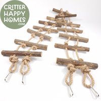 Große 60/120 cm Natürliche Jute-Seil-Holz-Brücke, Leiter, Kletterspielzeug Für Ratte, Chinchilla, Degu, Vogel, Papagei, Nymphensittich von CritterHappyHomes