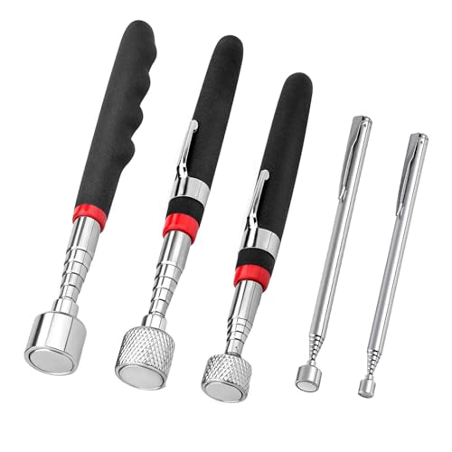 5 Stück Magnetische Teleskopstab -Aufnahmewerkzeug, Ausziehbar Magnetisches Aufnahmewerkzeug, Teleskopmagnet,Langlebiger Teleskop-Magnetkollektor (1.5LB, 3LB, 10LB, 15LB, 20LB) von Criveple