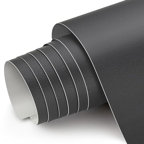 Leder Reparatur Patch, 30 x 100cm Kunstleder Selbstklebend, Lederflicken Selbstklebend Leder Reparatur Patch, für Sofa, Möbel, Autositze, Jacken, Taschen (Dunkelgrau) von Criveple