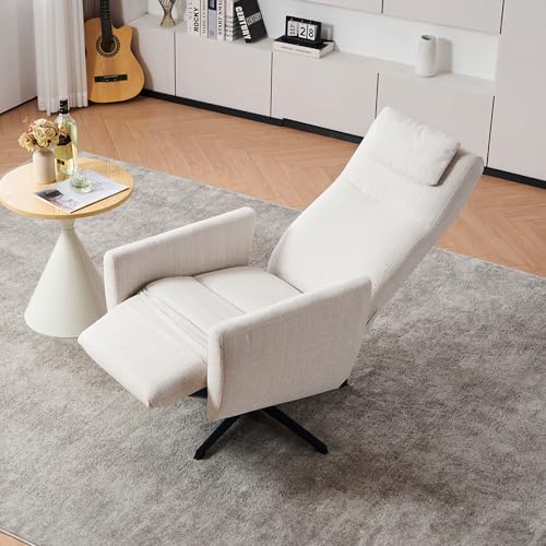 022 Bequemer Relaxsessel mit Liegefunktion – Chenille Fernsehsessel mit Fußstütze, drehbarer Stillsessel und Loungesessel für Wohnzimmer, modernes Sofa, Beige 022 Bequemer Relaxsessel mit Liegefunktion – Chenille Fernsehsessel mit Fußstütze, drehbarer Stillsessel und Loungesessel für Wohnzimmer, modernes Sofa, Beige von Crlnaup
