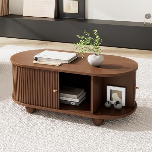100 * 50 * 40 cm Nussbaum Couchtisch mit Stauraum und Schiebetüren platzsparendes Multifunktionsmöbel in Holzfarben,Sofatisch mit 360 Grad Schiebetür,kaffeetisch mit 4 Beinen 100 * 50 * 40 cm Nussbaum Couchtisch mit Stauraum und Schiebetüren platzsparendes Multifunktionsmöbel in Holzfarben,Sofatisch mit 360 Grad Schiebetür,kaffeetisch mit 4 Beinen von Crlnaup