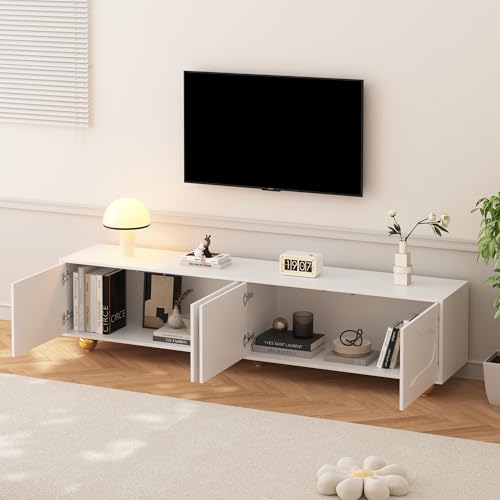 180*40*45cm Fernsehschrank,Niedlicher Cartoon-Fernsehschrank,Lowboard mit 2 Schränken,TV-Schrank in Wolkenform,TV-Entertainment-Center mit 5 Stützbeinen,Die Tragkraft bis 60 kg, geeignet für 75-Zoll von Crlnaup