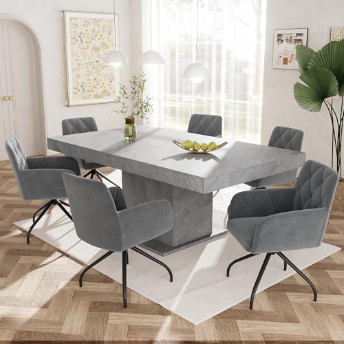 2er Set 360 Drehbarer Esszimmerstühle mit Rautenmuster,Gepolsterter Sessel mit4 Metallbeinen,Moderner LoungeStuhl,Wohnzimmerstuhl für Shlafzimmer,Arbeitzimmer,Lendenwirbelstütze,Samt,anthrazit 2er Set 360 Drehbarer Esszimmerstühle mit Rautenmuster,Gepolsterter Sessel mit4 Metallbeinen,Moderner LoungeStuhl,Wohnzimmerstuhl für Shlafzimmer,Arbeitzimmer,Lendenwirbelstütze,Samt,anthrazit von Crlnaup