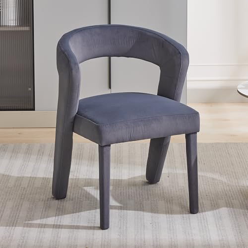 2er Set Neuheit Sessel, Loungesessel, Polsterstühle, Einzelsofa, Wannenstuhl, Einzelner Stuhl, 59x60x79 cm, Samt, Tragfähigkeit 150 kg, Grau von Crlnaup